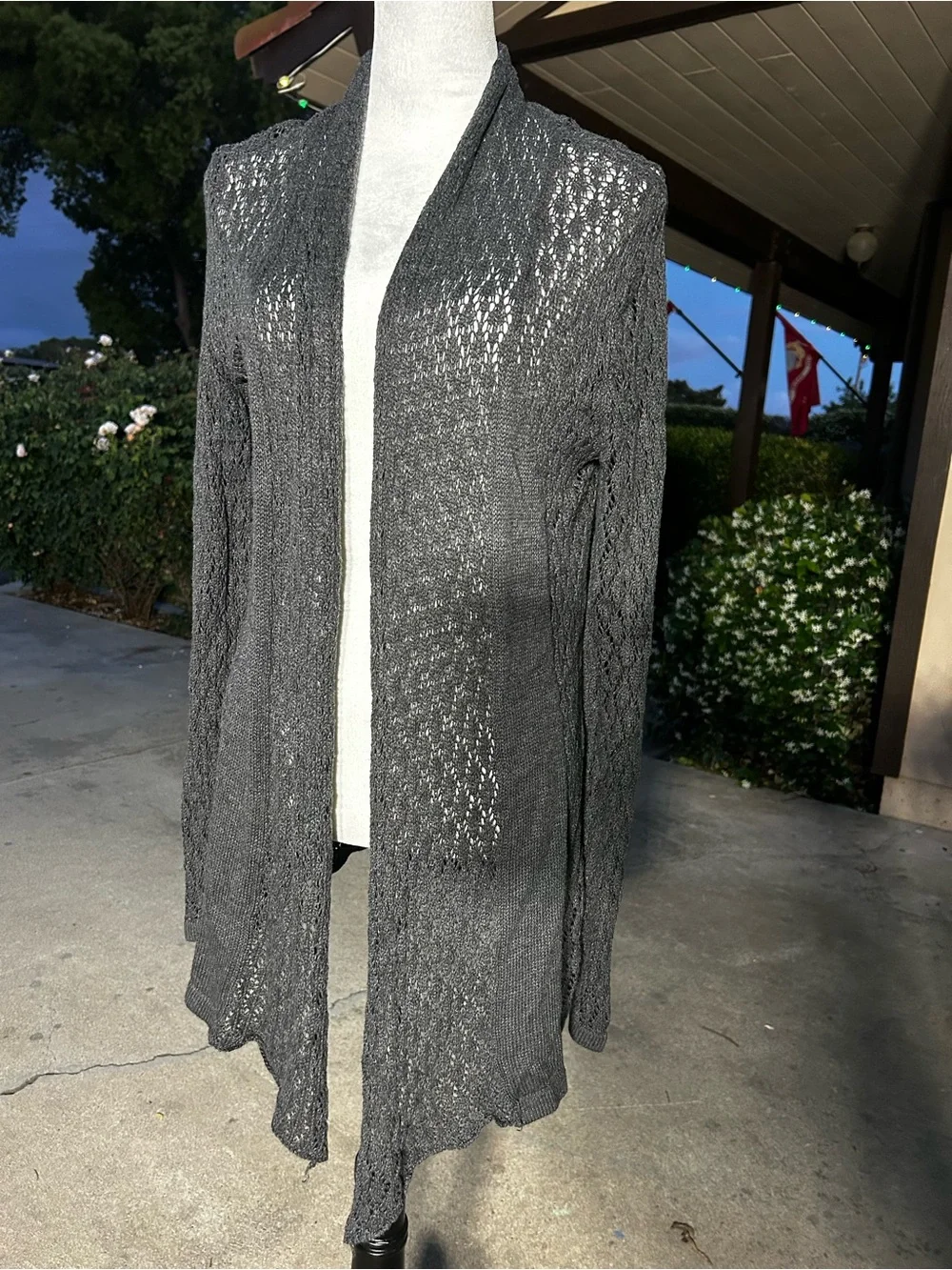 Belldini‎ Open-Front Lightweight open Knit Cardigan duster